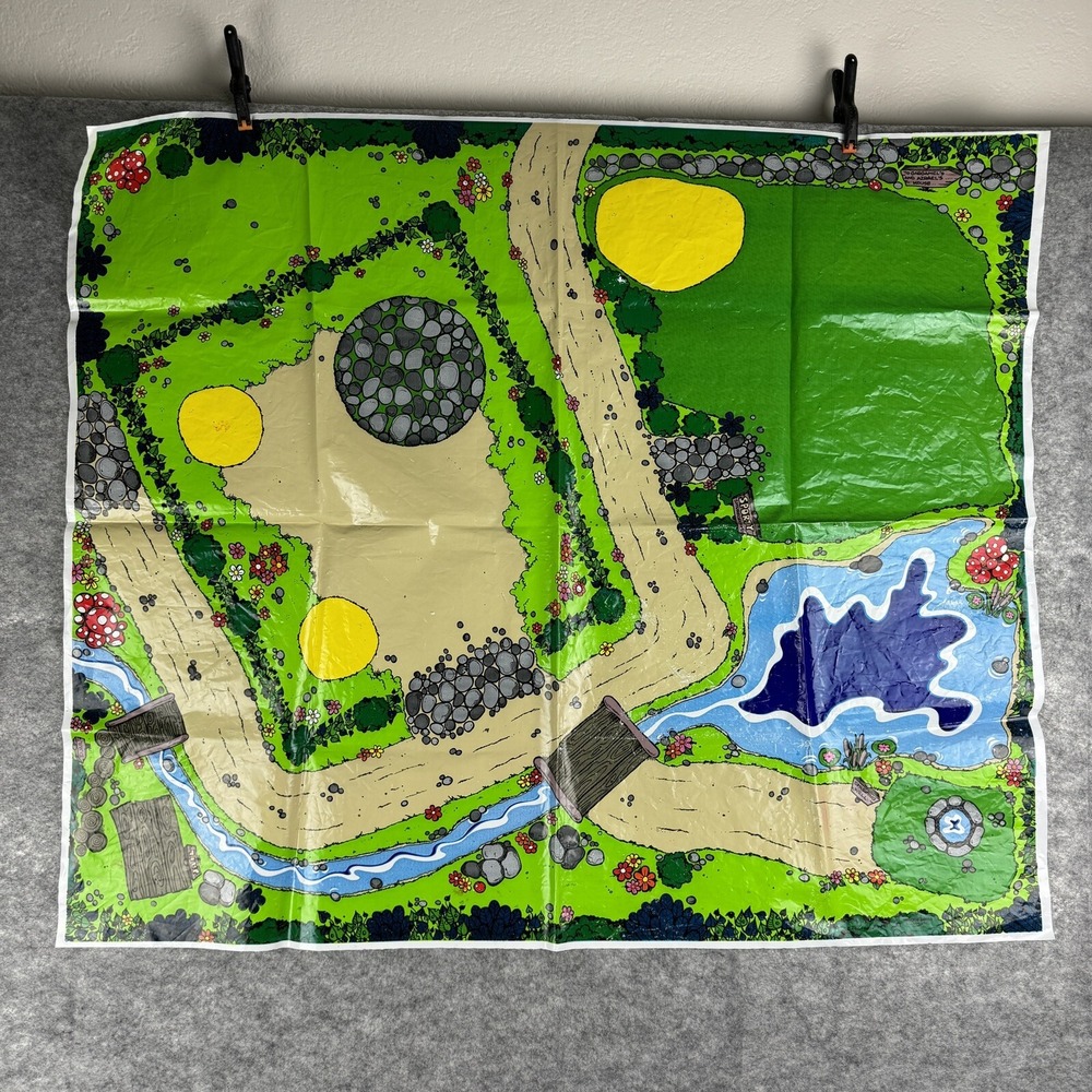Vtg Smurfs Village‎ Play Mat Wallace Berrie 80s Full Color Playmat Gargamel USA